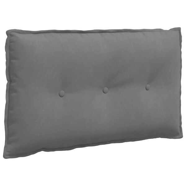 vidaXL Coussin de Dos Gris fonc&eacute; 80 x 50 cm Tissu en microfibre