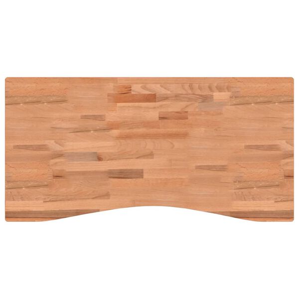 vidaXL Dessus de bureau 100x(45-50)x2,5 cm bois massif de h&ecirc;tre