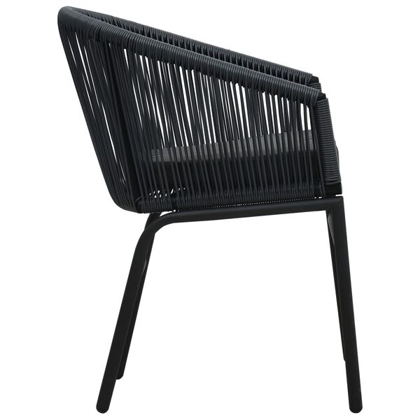 vidaXL Chaises de jardin lot de 2 Noir Rotin PE