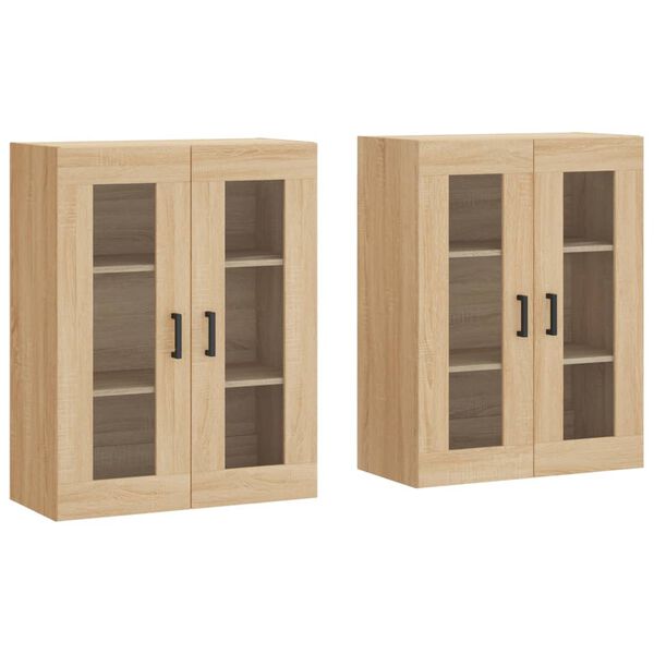 vidaXL Armoires murales 2 pcs ch&ecirc;ne sonoma bois d'ing&eacute;nierie