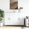 vidaXL Armoires murales 2 pcs blanc bois d'ing&eacute;nierie