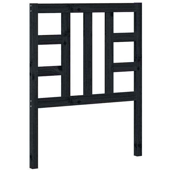 vidaXL T&ecirc;te de lit Noir 81x4x100 cm Bois massif de pin