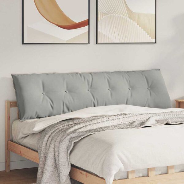 vidaXL Coussin de Dos Gris clair 180 x 50 cm Tissu en microfibre