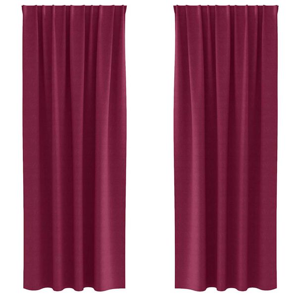 vidaXL Rideaux occultants avec anneaux 2 pcs Bordeaux 260 x 140 cm