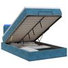 vidaXL Lit coffre avec matelas et LED Bleu fonc&eacute; 120 x 190 cm Velours