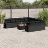 vidaXL Salon de jardin 12 pcs avec coussins noir r&eacute;sine tress&eacute;e