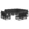 vidaXL Ensemble de canap&eacute;s d'ext&eacute;rieur 11 pcs Noir Polyester