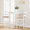 vidaXL Tabourets de bar avec coussins 2 pcs blanc bois massif d'hévéa