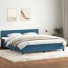 vidaXL Sommier &agrave; lattes de lit et matelas bleu fonc&eacute; 180x220cm velours