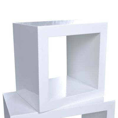 vidaXL Ensemble de 3 étagères cube blanc