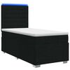 vidaXL Lit boxspring LED avec matelas Noir 90 x 190 cm Tissu