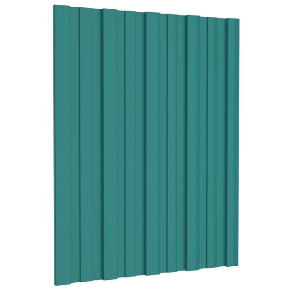 vidaXL Panneau de toiture 12 pcs Vert 60 x 45 cm Acier galvanis&eacute;