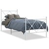 vidaXL Cadre de lit m&eacute;tal sans matelas avec pied de lit blanc 75x190cm