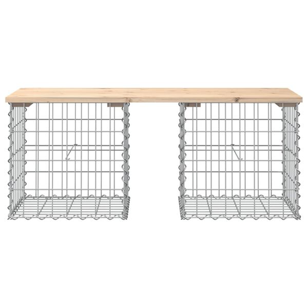 vidaXL Banc de jardin design de gabion 103x44x42 cm bois massif de pin