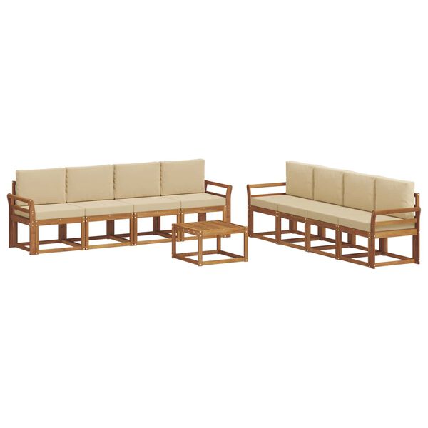 vidaXL Ensemble de canap&eacute;s d'ext&eacute;rieur 9 pcs Naturel et Beige