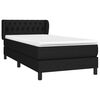vidaXL Sommier &agrave; lattes de lit avec matelas Noir 90x190 cm Tissu