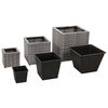 vidaXL Lits surélevés de jardin 3 pcs Résine tressée Gris