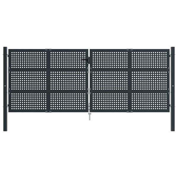 vidaXL Portail de jardin Anthracite 400 x 125 cm Acier