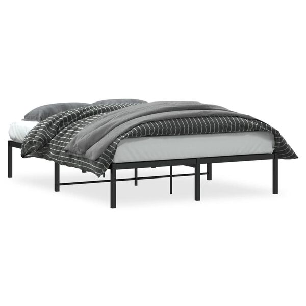 vidaXL Cadre de lit m&eacute;tal sans matelas noir 140x190 cm