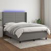 vidaXL Sommier &agrave; lattes de lit matelas LED Gris fonc&eacute; 140x200 cm Tissu