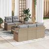 vidaXL Ensemble de canap&eacute; de jardin avec coussin 6 pcs Beige et gris