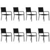 vidaXL Ensemble &agrave; manger de jardin 9 pcs Noir