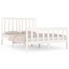 vidaXL Cadre de lit sans matelas blanc bois massif