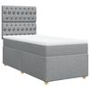 vidaXL Sommier &agrave; lattes de lit avec matelas Gris clair 100x200cm Tissu