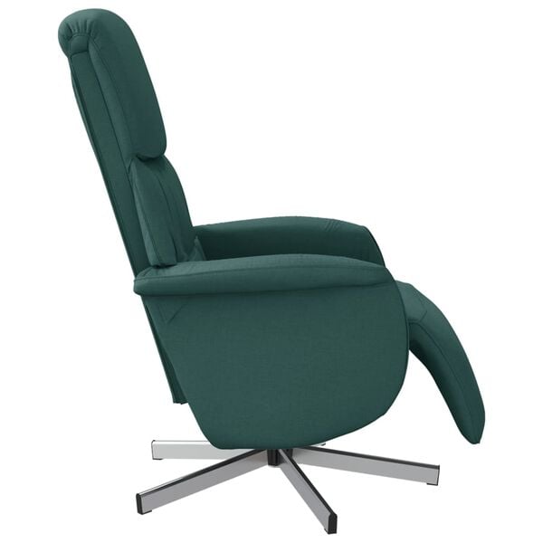 vidaXL Fauteuil inclinable avec repose-pieds vert fonc&eacute; tissu