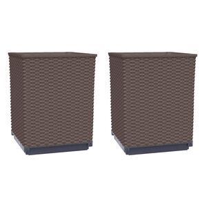 vidaXL Jardini&egrave;res 2 pcs marron 30x30x37 cm polypropyl&egrave;ne