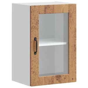 vidaXL Armoire murale de cuisine avec porte en verre Porto vieux bois