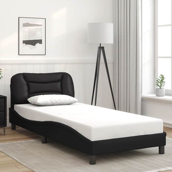 vidaXL Cadre de lit sans matelas Hvar noir 90x200 cm similicuir