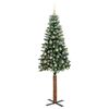 vidaXL Sapin de No&euml;l mince Vert 210 cm PVC et bois de pin massif