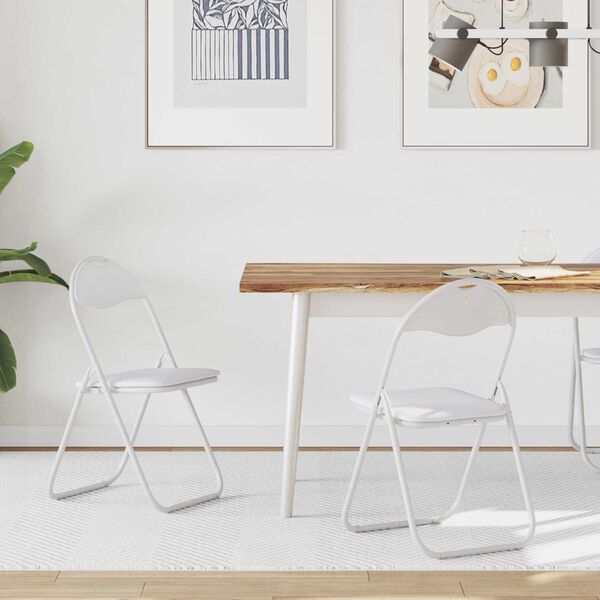 vidaXL Chaise pliante 2 pcs Blanc et Gris 48 x 43,5 x 81 cm