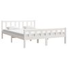 vidaXL Cadre de lit sans matelas blanc bois de pin massif