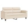 vidaXL Canap&eacute; &agrave; 2 places Beige 140 cm Tissu microfibre