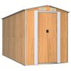 vidaXL Abri de jardin Marron clair 192x357x223 cm M&eacute;tal galvanis&eacute;