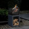R'elite Brasero carr&eacute; avec base aspect granit 979756