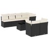 vidaXL Salon de jardin 8 pcs avec coussins noir r&eacute;sine tress&eacute;e