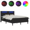 vidaXL Cadre de lit avec bandes LED avec t&ecirc;te de lit 2 pcs Simili cuir