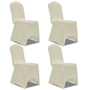 vidaXL Housse de chaise extensible 4 pcs cr&egrave;me