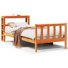 vidaXL Cadre de lit avec t&ecirc;te de lit sans matelas cire marron 90x200cm