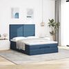 VidaXL Cadre de lit ottoman avec matelas bleu 140x190 cm tissu