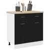 vidaXL Armoire suspendue avec tiroir Ch&ecirc;ne noir 80 x 31 x 81,5 cm