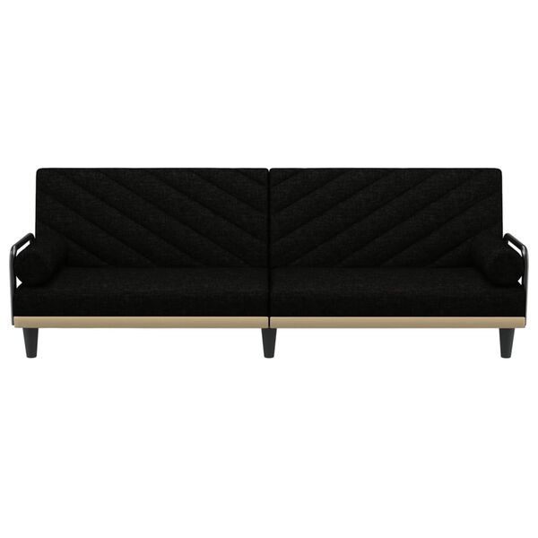 vidaXL Canap&eacute;-lit avec accoudoirs noir tissu