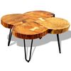 vidaXL Table basse 35 cm 4 troncs Bois