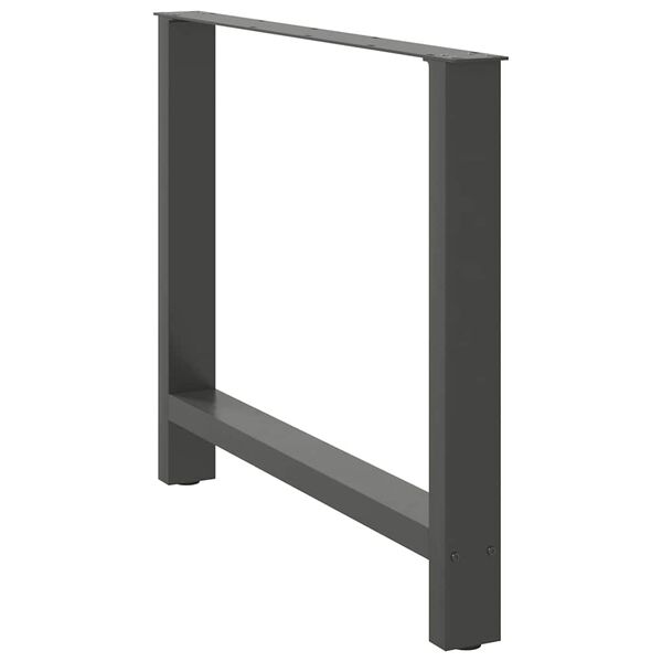 vidaXL Pieds de table &agrave; manger Anthracite 2 pi&egrave;ces 90 x (72-73) cm Acier