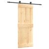 vidaXL Porte coulissante Naturel et noir 80 x 210 cm