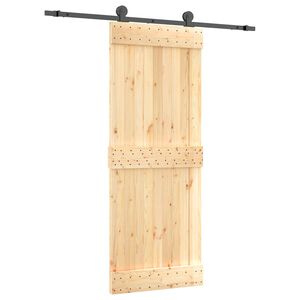 vidaXL Porte coulissante Naturel et noir 80 x 210 cm