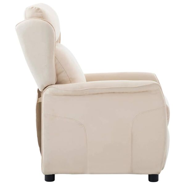 vidaXL Fauteuil inclinable Cr&egrave;me 66.5 x 94 x 101.5 cm Polyester